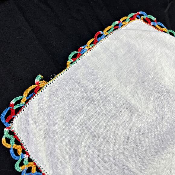 Beautiful 4 9" Square Napkins Palm Tree Block Building MultiColor Jerusalem READ - Picture 3 of 3